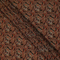 Dark Brown Rust Paisley Printed Cotton Satin Fabric 110 Cms Width India-D27974 - Regal Fabrics