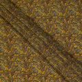 Mustard Yellow Paisley Printed Cotton Satin Fabric 110 Cms Width Soft Smooth Lustrous Dress Material India-D27970 - Regal Fabrics