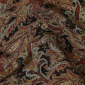 Brown Paisley Printed Cotton Satin Fabric 110 Cms Width Soft Smooth Lustrous Dress Material India-D27967 - Regal Fabrics