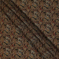 Brown Paisley Printed Cotton Satin Fabric 110 Cms Width Soft Smooth Lustrous Dress Material India-D27967 - Regal Fabrics