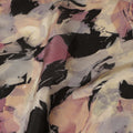 Black Beige Mauve Abstract Floral Printed Cotton Satin Fabric 110 Cms Width India-D27978 - Regal Fabrics
