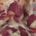 Maroon Beige Abstract Floral Printed Cotton Satin Fabric 110 Cms Width India-D27980 - Regal Fabrics