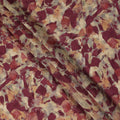 Maroon Beige Abstract Floral Printed Cotton Satin Fabric 110 Cms Width India-D27980 - Regal Fabrics
