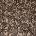 Brown Beige Floral Printed Cotton Satin Fabric 110 Cms Width India-D27973 - Regal Fabrics