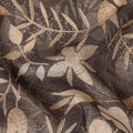 Brown Beige Floral Printed Cotton Satin Fabric 110 Cms Width India-D27973 - Regal Fabrics