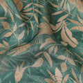 Teal Floral Printed Cotton Satin Fabric 110 Cms Width Soft Smooth Lustrous Dress Material India-D27966 - Regal Fabrics