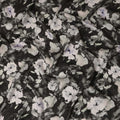 Black White Floral Printed Cotton Satin Fabric 110 Cms Width India-D27977 - Regal Fabrics