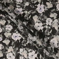 Black White Floral Printed Cotton Satin Fabric 110 Cms Width India-D27977 - Regal Fabrics