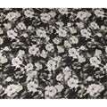 Black White Floral Printed Cotton Satin Fabric 110 Cms Width India-D27977 - Regal Fabrics