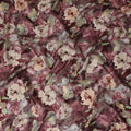 Wine Floral Printed Cotton Satin Fabric 110 Cms Width Soft Smooth Lustrous Dress Material India-D27971 - Regal Fabrics