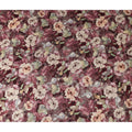 Wine Floral Printed Cotton Satin Fabric 110 Cms Width Soft Smooth Lustrous Dress Material India-D27971 - Regal Fabrics