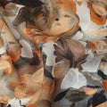 Beige Brown Abstract Floral Printed Cotton Satin Fabric 110 Cms Width India-D27976 - Regal Fabrics
