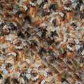 Beige Brown Abstract Floral Printed Cotton Satin Fabric 110 Cms Width India-D27976 - Regal Fabrics