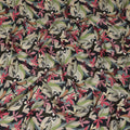 Black Multicolor Floral Printed Cotton Satin Fabric 110 Cms Width India-D27975 - Regal Fabrics