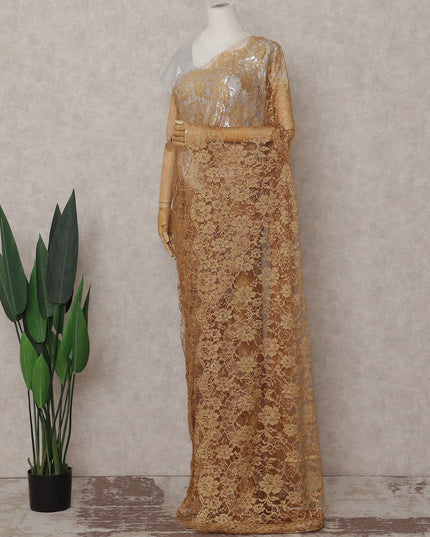 Honey Amber Floral French Chantilly Lace Saree