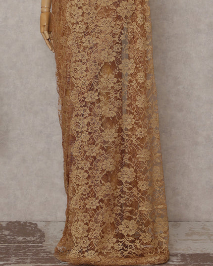 Honey Amber Floral French Chantilly Lace Saree