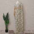 Vanilla Cream Floral French Chantilly Lace Saree