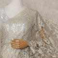 Vanilla Cream Floral French Chantilly Lace Saree