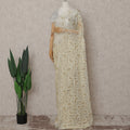 Cream Beige French Chantilly Lace Saree