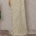 Cream Beige French Chantilly Lace Saree