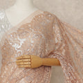 Pink French Metallic Chantilly Lace Saree