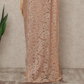 Pink French Metallic Chantilly Lace Saree