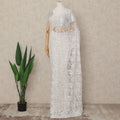 Ivory White French Multitone Chantilly Lace Saree