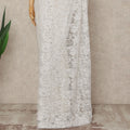 Ivory White French Multitone Chantilly Lace Saree
