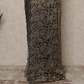 Black And Antique Gold Premium French Metallic Chantilly Saree Lace 5.5 Mtrs 110 Cms Width France-D27768