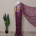 Magenta Orchid Purple Chantilly Lace Saree - D31619
