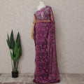 Magenta Orchid Purple Chantilly Lace Saree - D31619