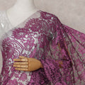 Magenta Orchid Purple Chantilly Lace Saree - D31619
