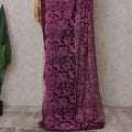 Magenta Orchid Purple Chantilly Lace Saree - D31619