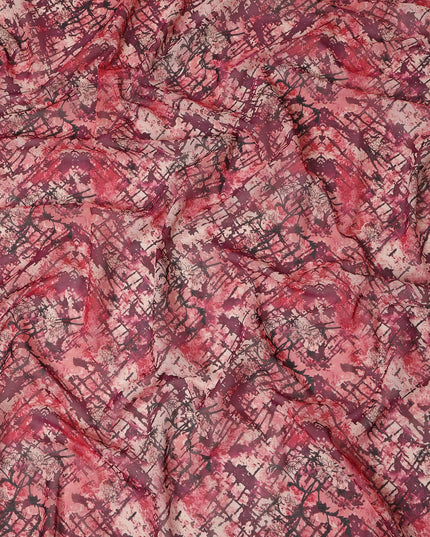 Rose Pink Maroon Abstract Traditional Sudanese Thobe Pure Cotton Voile 4.5 Mtrs Width 140 Cms India-D27806