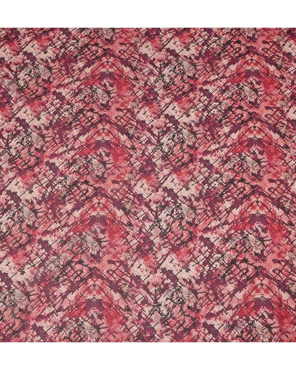 Rose Pink Maroon Abstract Traditional Sudanese Thobe Pure Cotton Voile 4.5 Mtrs Width 140 Cms India-D27806