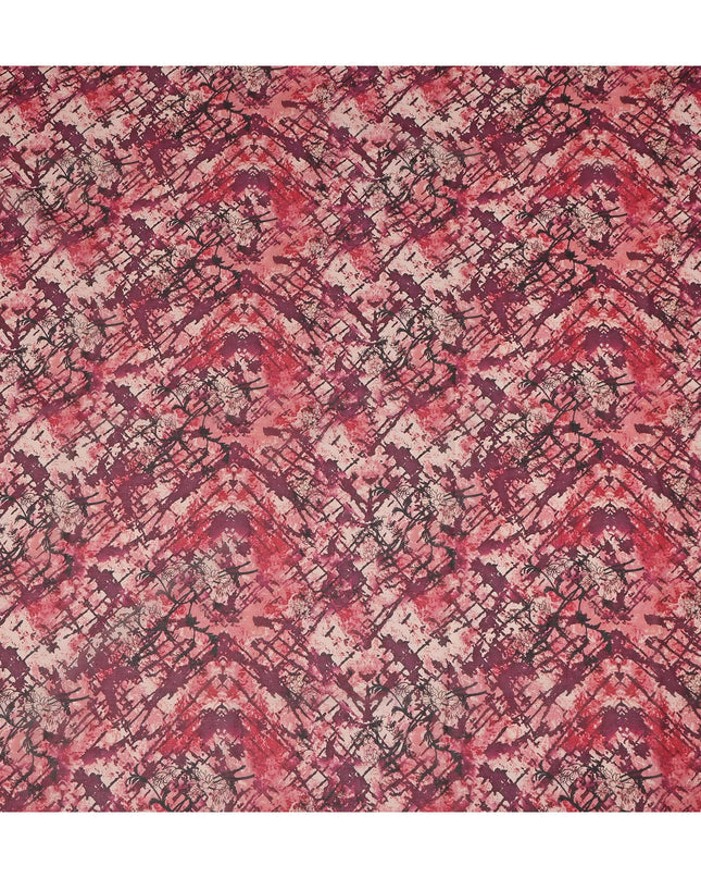 Rose Pink Maroon Abstract Traditional Sudanese Thobe Pure Cotton Voile 4.5 Mtrs Width 140 Cms India-D27806