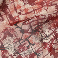 Rust Red Abstract Traditional Sudanese Thobe Pure Cotton Voile 4.5 Mtrs Width 140 Cms India-D27807