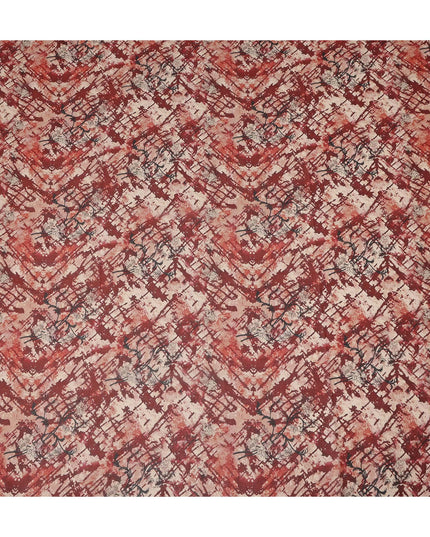Rust Red Abstract Traditional Sudanese Thobe Pure Cotton Voile 4.5 Mtrs Width 140 Cms India-D27807