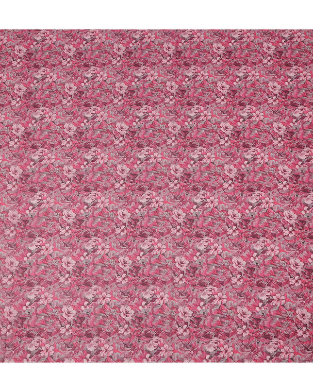 Pink Floral Traditional Sudanese Thobe Pure Cotton Voile 4.5 Mtrs Width 140 Cms India-D27810