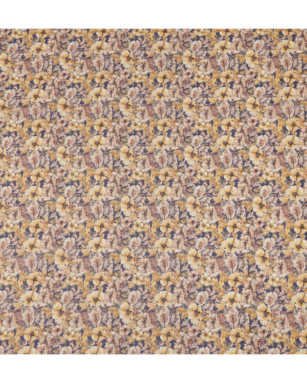 Mustard Yellow Floral Traditional Sudanese Thobe Pure Cotton Voile 4.5 Mtrs Width 140 Cms India-D27811