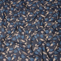 Navy Blue Floral Traditional Sudanese Thobe Pure Cotton Voile 4.5 Mtrs Width 140 Cms India-D27815