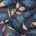 Navy Blue Floral Traditional Sudanese Thobe Pure Cotton Voile 4.5 Mtrs Width 140 Cms India-D27815