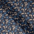 Navy Blue Floral Traditional Sudanese Thobe Pure Cotton Voile 4.5 Mtrs Width 140 Cms India-D27815