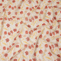 Cream Floral Traditional Sudanese Thobe Pure Cotton Voile 4.5 Mtrs Width 140 Cms India-D27814