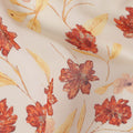 Cream Floral Traditional Sudanese Thobe Pure Cotton Voile 4.5 Mtrs Width 140 Cms India-D27814