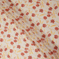 Cream Floral Traditional Sudanese Thobe Pure Cotton Voile 4.5 Mtrs Width 140 Cms India-D27814