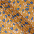 Mustard Yellow Printed Traditional Sudanese Thobe Pure Cotton Voile 4.5 Mtrs Width 140 Cms India-D27819