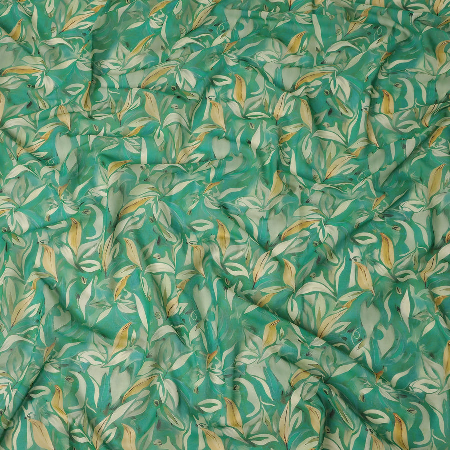 Sea Green Printed Traditional Sudanese Thobe Pure Cotton Voile 4.5 Mtrs Width 140 Cms India-D27816