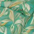 Sea Green Printed Traditional Sudanese Thobe Pure Cotton Voile 4.5 Mtrs Width 140 Cms India-D27816