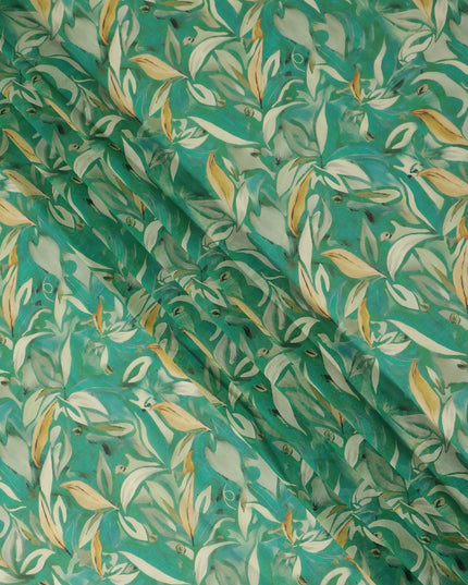 Sea Green Printed Traditional Sudanese Thobe Pure Cotton Voile 4.5 Mtrs Width 140 Cms India-D27816